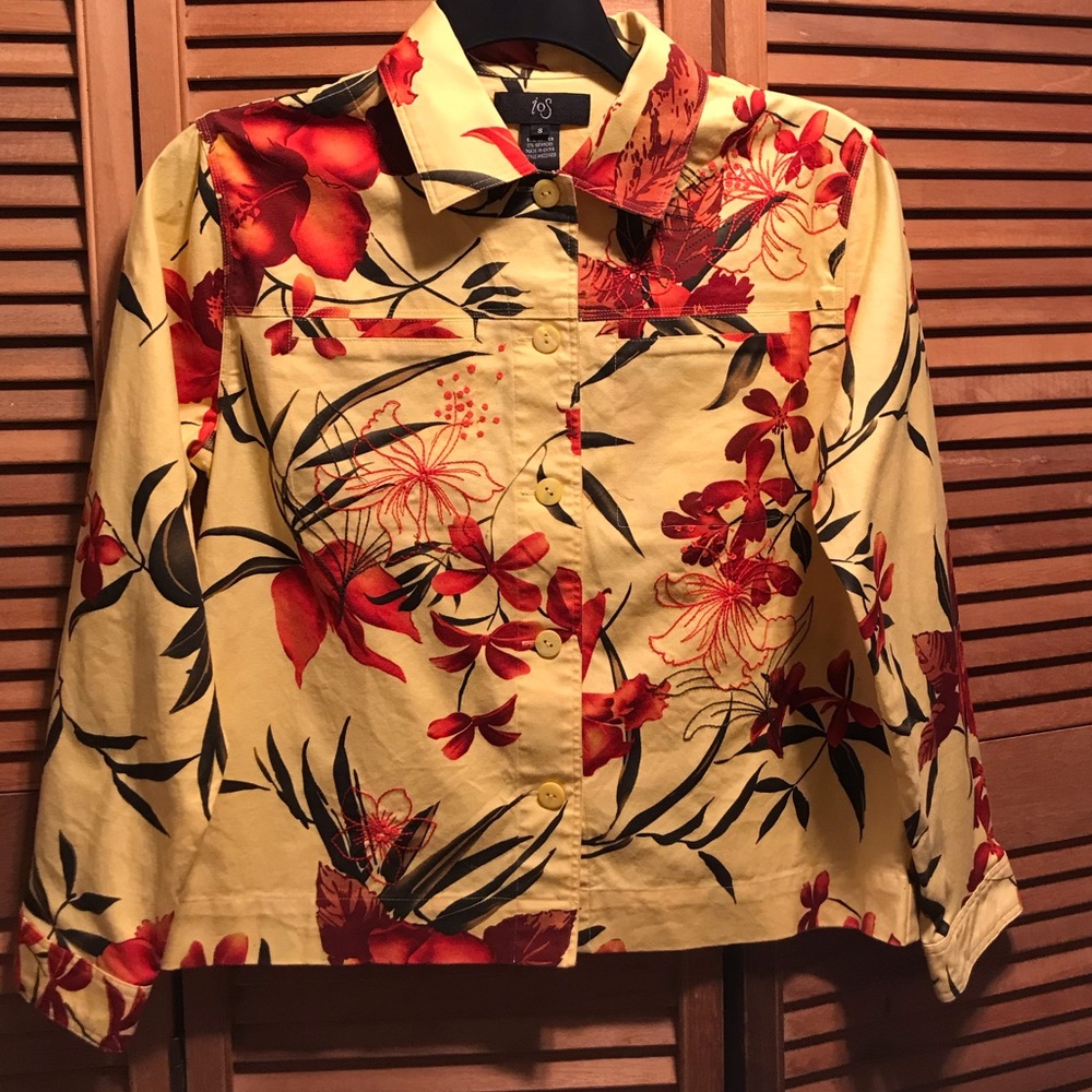 IOS Colorful Floral Embroidered/Embellished Jacket